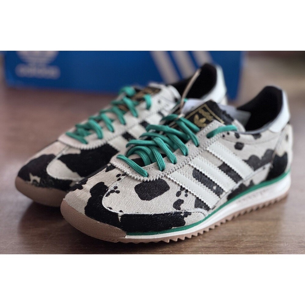 Women’s Size 5.5 adidas SL 72 OG Cow Print Green Black White JR1639 NIB